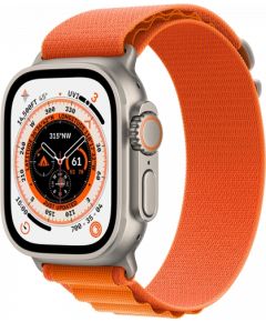 Apple Watch Ultra GPS + Cellular 49mm Titanium Case with Orange Alpine Loop - Small