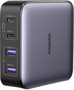 UGREEN CD327 Nexode charger, 2x USB-C, 2x USB-A, GaN, 65W (grey)