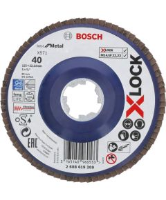 Bosch X-LOCK serrated lock washer X571 Best for Metal, 125mm, grinding disc (O 125mm, K 120, straight version)