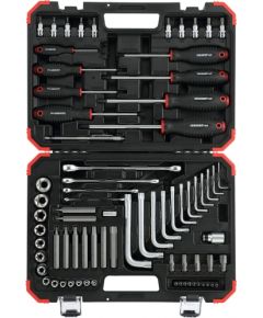 Gedore Red Torx screwing tool set, 1/4 "+ 1/2", 75-Piece Tool Set (red / black, in case)