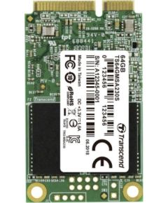 TRANSCEND 64GB mSATA SSD SATA3 3D TLC