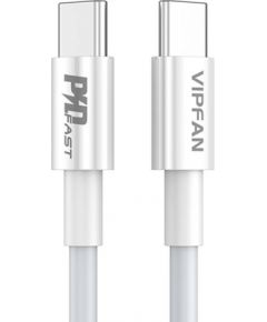 USB-C to USB-C cable Vipfan P02, 1m (white)