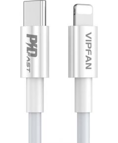 Vipfan P01 USB-C do Lightning Cable, 3A, PD, 1m (white)