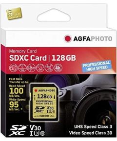 AgfaPhoto SDXC 128 GB Class 10 UHS-I/U3 V30 (10607)