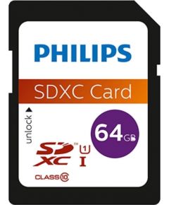 Philips SDXC 64 GB Class 10 UHS-I/U1 V10 (FM64SD55B/10)