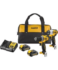 Instrumentu komplekts DeWalt DCK2110C2-QW (DCD701 + DCF801); 12 V; 2x1,3 Ah akum.