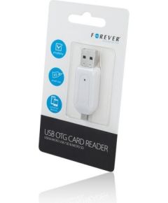 Forever USB + Micro USB Karšu Lasītājs SD + MicroSD Balts