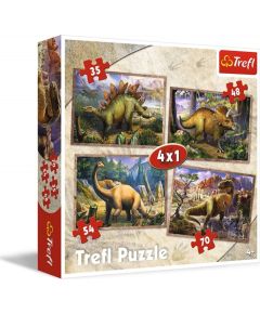 TREFL Pužļu komplekts 4in1 Dinozauri
