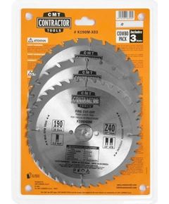 Griešanas disks kokam CMT Contractor; 190x2,2/1,4x30; Z24/Z24/Z40; 15°/20°; 3 gab.