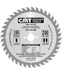 Griešanas disks kokam CMT 292; 165x2,2x20; Z40; 10°