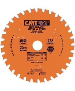 Griešanas disks metālam CMT 226; 150x1,6x20; Z32; 0°