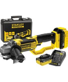 Akumulatora leņķa slīpmašīna Stanley 18V; 2x4,0 Ah akum.