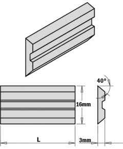 Ēveles asmeņi CMT 795.170.16; 170x16x3 mm; 2 gab.