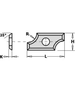 Ēveles asmeņi CMT 790.030.00; 19,5x9x,1,5 mm; R3; HWM; 1 gab.