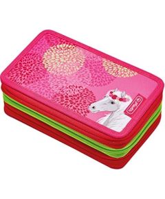 Herlitz TriCase Bloomy Horse, student case (pink/green, 31 pieces)