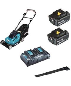 Makita DLM382PM2, 36Volt (2x18V) (blue / black, 2x Li-ion battery 4.0Ah) Akumulatora zāles pļāvējs