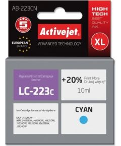 Activejet AB-223CN ink for Brother printer; Brother LC223C replacement; Supreme; 10 ml; cyan