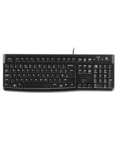 Logitech K120 Multimedia, Keyboard layout EN/RU, USB Port, 1.5 m, Black, Russian, Numeric keypad, 550 g