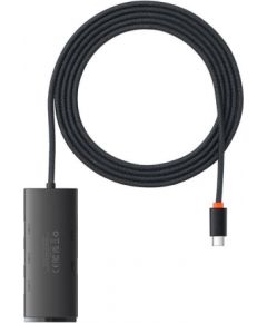 Baseus Lite Series Hub 4in1 USB-C to 4x USB 3.0 + USB-C, 2m (Black)