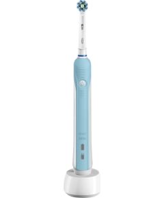 Oral-B Electric Toothbrush Pro 700 CrossAction Rechargeable, For adults, Number of brush heads included 1, Number of teeth brushing modes 1, Blue/White