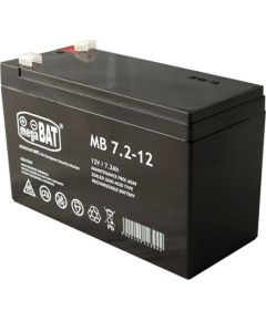 MPL megaBAT MB 7.2-12 UPS battery Lead-acid accumulator VRLA AGM Maintenance-free 12 V 7,2 Ah Black