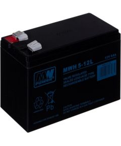 MPL MW POWER MWH 5-12L UPS battery Lead-acid accumulator VRLA AGM Maintenance-free 12 V 6 Ah Black