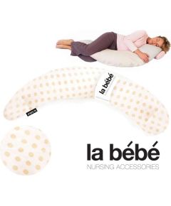 La Bebe™ Nursing La Bebe™ Moon Maternity Pillow Art.45002 Beige Dots Spilvens-pakavs grūtniecēm ar polistirola pildījumu [2 pārvalki] 195cm