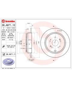 Bremžu disks BREMBO 08.A871.11