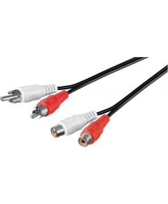 goobay Cable 2x Cinch extension cable 10m