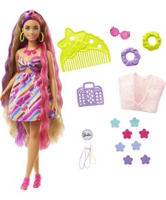 Mattel Barbie Totally Hair doll (brunette) in floral print dress