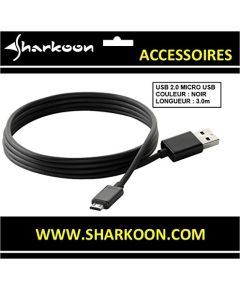 Sharkoon USB 2.0 A-B Micro black 3,0m