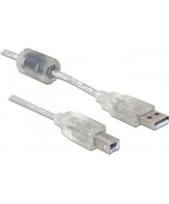 Delock USB 2.0 A-B St. m.Ferritk. clear 0,5m