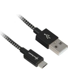 Sharkoon USB 2.0 A-B black / grey 2.0m - Aluminum + Braid