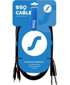 SSQ RCAJM1 SS-1427 Cable 2x RCA - 2x Jack Mono 6,3 mm 1 m Black