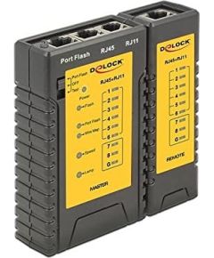 DeLOCK cable tester RJ45 / RJ12 + port finder (black)