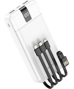 OEM Borofone Power Bank 20000mAh BJ20A Mobile - 2xUSB - with 3 in 1 Micro USB, Type C, Lightning cable white