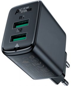 Wall Charger Acefast A33, 2x USB, 18W, QC3.0 (czarna)