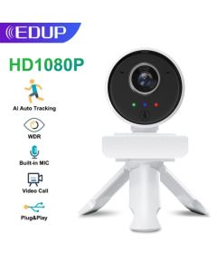 EDUP 1080P Full HD Web Kamera / Autofocus / Smart WiFi with Microphone / Portrait Tracking / USB / 4K