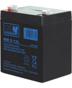 MPL MW POWER MW 5-12L UPS battery Lead-acid accumulator VRLA AGM Maintenance-free 12 V 5 Ah Black