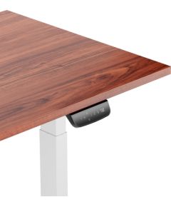 Height Adjustable Table Up Up Thor White, Table top L Dark walnut