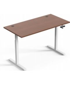 Up Up Ragnar Adjustable Height Table White frame, Table top Dark Wallnut L