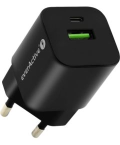 everActive GaN SC-390QB wall charger with USB QC3.0 socket and USB-C PD PPS 30W