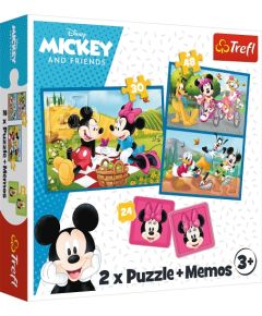 Hasbro TREFL DISNEY Комплект пазлов Микки-Маус 30шт. + 48шт. + 24 мемо