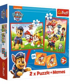 TREFL PAW PATROL Комплект пазлов 30шт. + 48шт. + 24 мемо