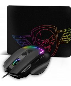 Spirit Of Gamer Pro Series Gaming Mouse PRO-M3 RGB + Mouse Pad Black