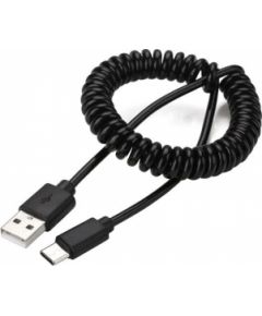 Kabelis Gembird USB Male - USB Type C Male Coiled 1.8m Black