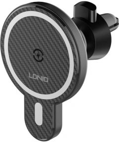 LDNIO Car Mount ,MA20 with inductive charger 15W and metal ring (Black)