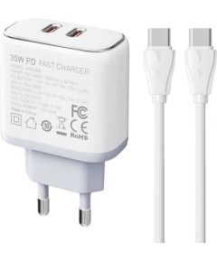 Wall charger LDNIO A2528C 2USB-C 35W + USB-C - USB-C cable