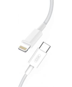 XO NB113 Izturīgs TPE Universāls USB-C (Type-C) uz Lightning PD Datu & Ātrās  2.4A Chuzlādes Vads 1m Balts