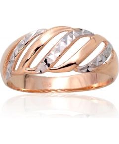 Золотое кольцо #1100982(Au-R+PRh-W), Красное Золото 585°, родий (покрытие), Размер: 18.5, 2.35 гр.
